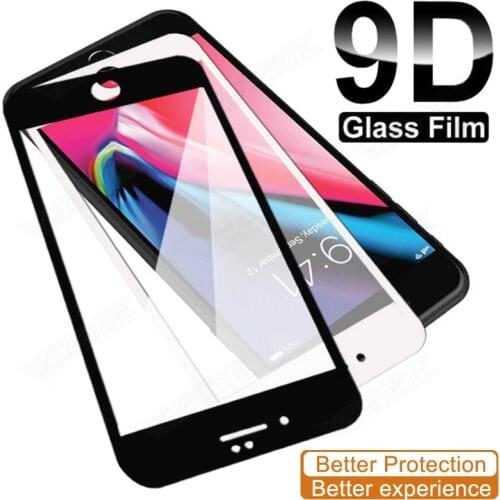 9D Full Protection Glass For Apple iPhone 7 8 6 6S Plus Tempered Screen Protector iPhone 5 5S SE 2016 2020 Protective Glass Film