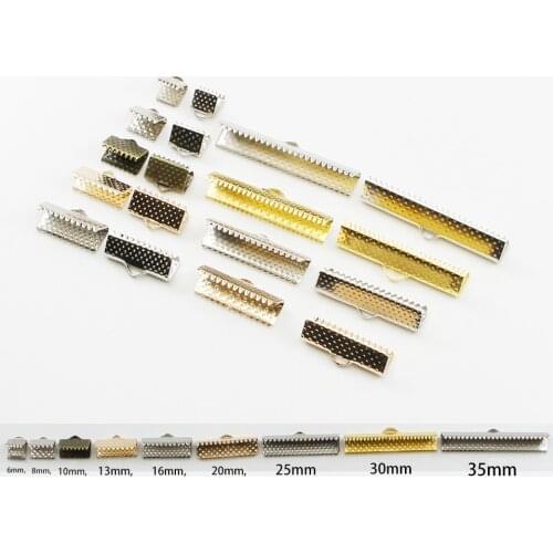 Bracelet Connector Cord Crimp 6-40mm End Cap Tip Necklace 50pcs Ribbon Clip Clamp