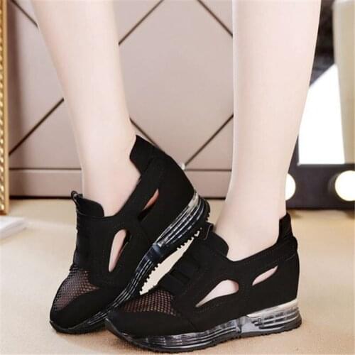 6cm Heel Sneaker Woman High Platform Wedges Slip on Shoes for Women Heels White Sneakers Women Black Chunky Trainers Tenis Mujer