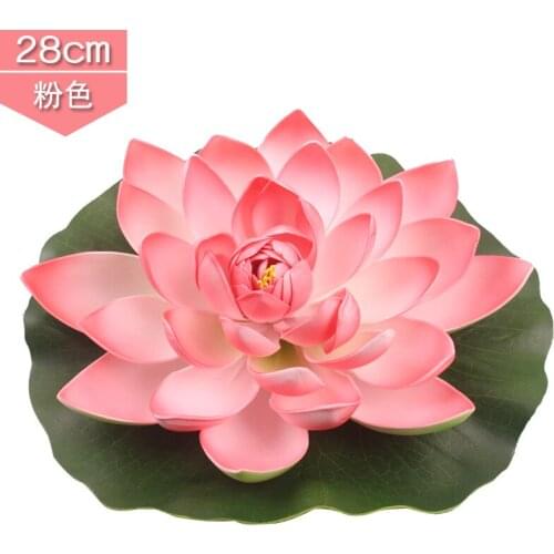 1pcs 28cm Artificial Lotus Flowers Water Lily Floating Pool Plants Wedding Home Party Decoration Flower Artificial Decorations