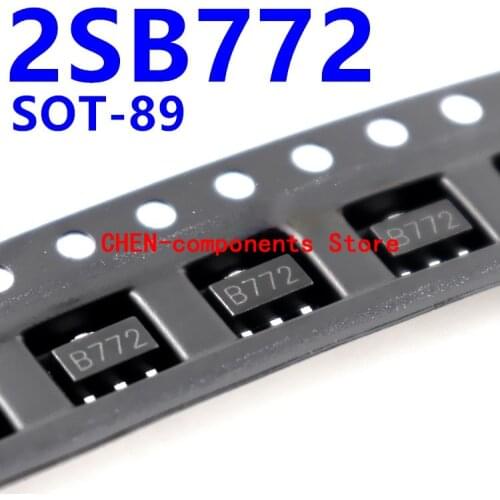 100pcs B772 2SB772 SOT-89 40V1.5A PNP