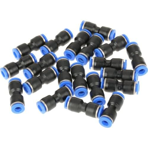 20pcs 6mm Tube OD 1/4'' Pneumatic Straight Push Connectors Air Line Fittings Pneumatic Tube Fittings