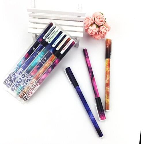 6 Color/Set Of Cartoon Cute Color Gel Pen Creative Stationery Pen 0.38mm School Office Stationery ChildrenS Stationery Prizes