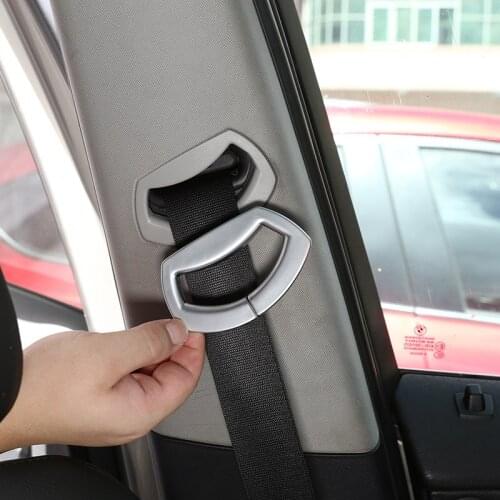 ABS Silver Carbon Fiber For BMW X3 E83 2006-10 Car styling Car Front Seat Safety Belt Cover Protective Stickers Car Accessories