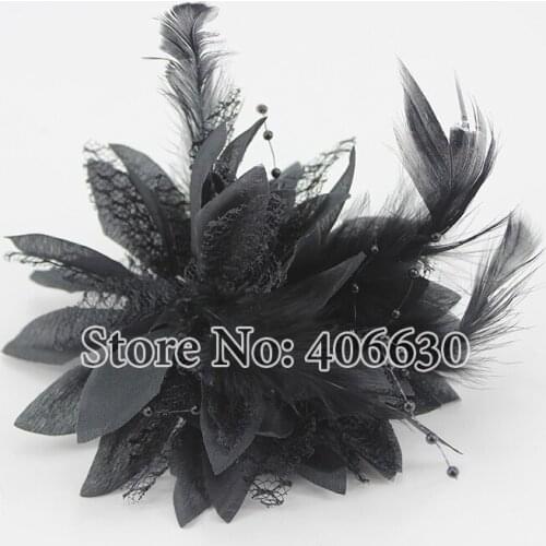 Hair Accessories For Women Brooch Apparel Decorations Girls Fascinators Beading Feather Corsage 24pcs/lot MFC001
