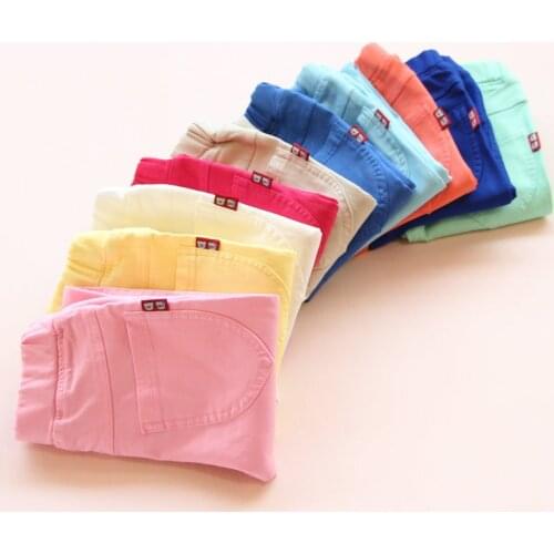 New Kids Pants Girls Casual Fashion Candy Color Pencil Pants Elastic Pants Skinny Legging Pants For Girls