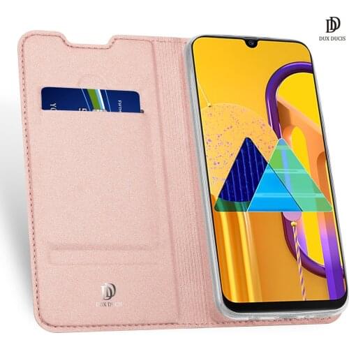 For Samsung Galaxy M21 / M30s DUX DUCIS Skin Pro Series Flip Cover Luxury Leather Wallet Case Full Good Protection Steady Stand