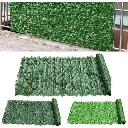 2Pcs 25x50cm Decorative Simulation Artificial Hedge Fence Ivy Leaves for Garden