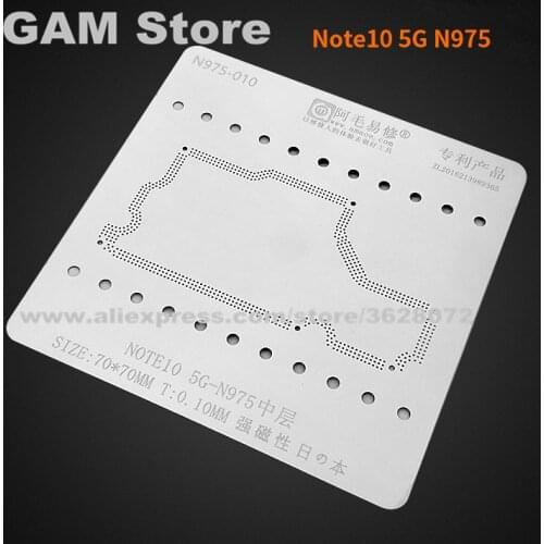 For Samsung Note10 5G N975 Board Middle Frame BGA Stencil Motherboard Mid Layer Reball Tin Plant Net Heat Template N975-010