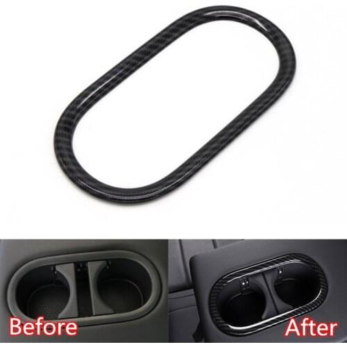 For VW Volkswagen T-ROC TROC 2017 2018 Car Rear Water Cup Holder Frame Trim Sticker Car Styling ABS