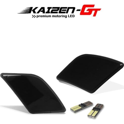 Smoked Lens with Error Free LED Bulbs Front Side Marker Light Kit For 08-11 Mercedes Pre-LCI W204 C250 C300 C350 & 08-13 C63 AMG