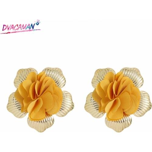 Dvacaman Korean Cute Lace Flower Stud Earrings for Women Summer Colorful Plant Earrings Girlfriends Gift Wholesale Jewelry INS