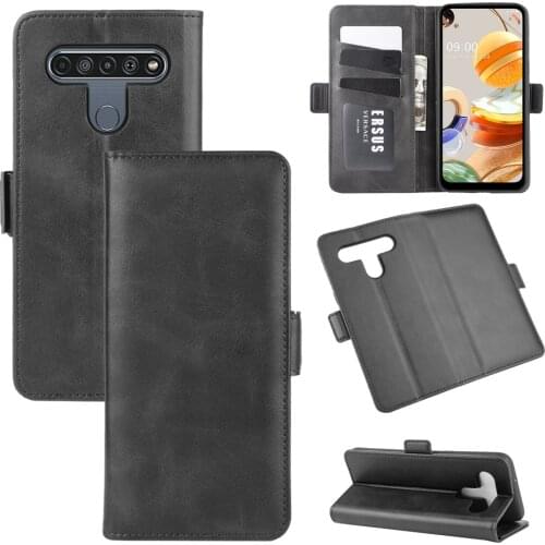 Case For LG K61 Leather Wallet Flip Cover Vintage Magnet Phone Case For LG K61 Coque