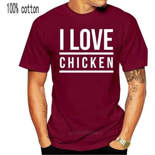 Cool I Love Chicken T-shirt Streetwear Funny Print Clothing Hip-Tope Mans T Shirt Tops Tees Cotton Shirts Cheap Wholesale