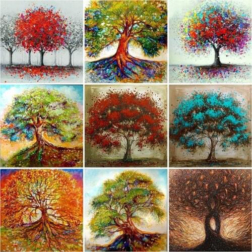 MomoArt Full Square Diamond Painting Tree Rhinestone Art 5D DIY Diamond Embroidery Landscape Cross Stitch Mosaic Home Decoration