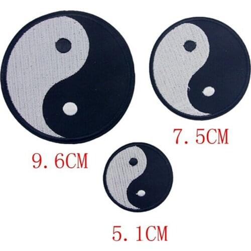 Patches Yin Yang Iron On Patches For Clothes DIY Accessory DIY Customise Denim Classic Feng Shui Brand Chinese Patch New