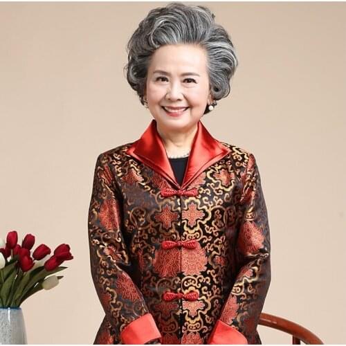 Grandma clothes gifts ladies chinese tops bTA712 S