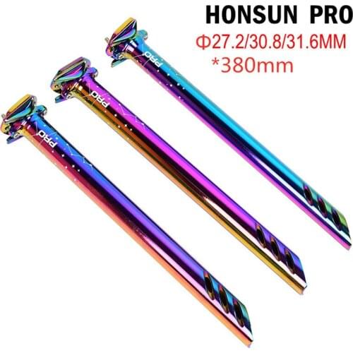 MTB seatpost road bike27.2 30.8 31.6mmx380mm aluminum alloy hollow lightweight seat post plating