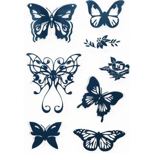 Butterfly Clear Stamps Silicone for DIY Scrapbooking Card Making Photo Album Crafts Template New Stamps Decoration