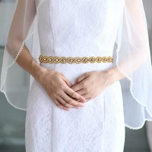 Handmade Golden Diamond Belt Ribbon Sash With Rhinestones Belts For Formal Dress Diamond Belt Bridal Belt Bridal Wedding Sash