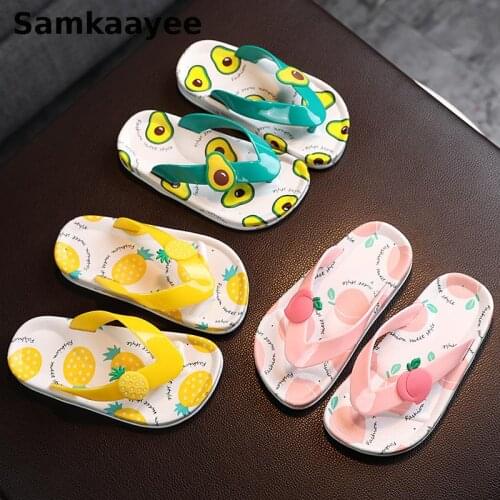 2-15y Children Flip Flops Slippers Summer Kids Sandals Mules Clogs Baby Boys Girls Cartoon Fruit Shoes Soft Bottom Anti-Slip Y16