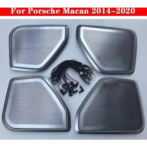 Synchronize Original Car LED Ambient Light For Porsche Macan 2014-2020 Door Audio Cover Speaker Atmosphere Lamp Panel