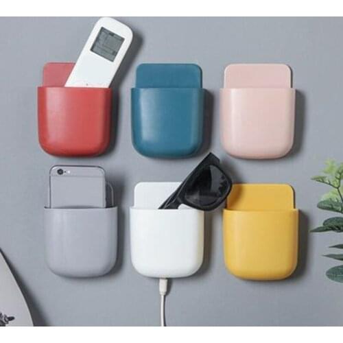 Air Conditioner TV Remote Control Rack Creative Wall-mounted Mobile Phone Storage Box Free Punch Home Storage Box Phone Holder