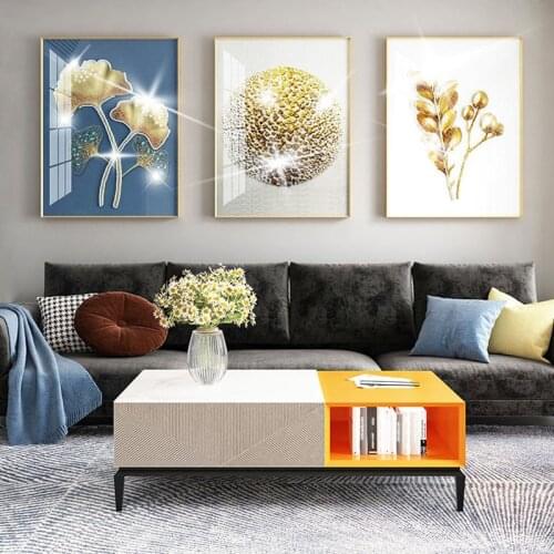 Light Luxury Modern Abstract Crystal Porcelain Painting Living Room Decoration Painting Sofa Background Wall Hanging Painting