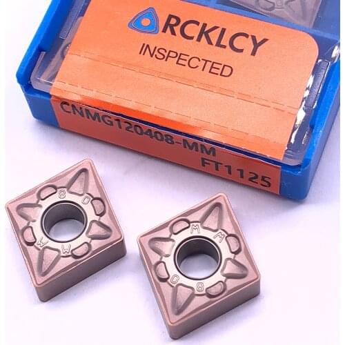 10pcs RCKLCY CNMG120408 MM FT1125 tungsten Carbide Inserts Hard Alloy Lathe Turning Tool Cutter For Stainless Steel