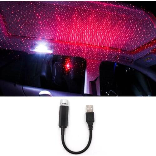 Car Roof Star Light Interior LED Starry Laser Atmosphere Ambient Projector USB Auto Decoration Night Home Decor Galaxy Lights