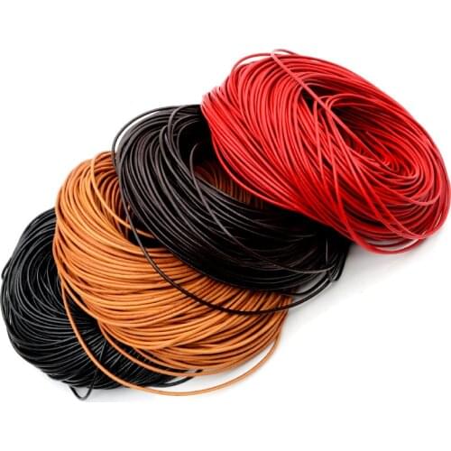 1 1.5 2 2.5 3 4 5mm 4 Color Genuine Cow Leather Round Thong Cord DIY Bracelet Findings Rope String For Jewelry Making