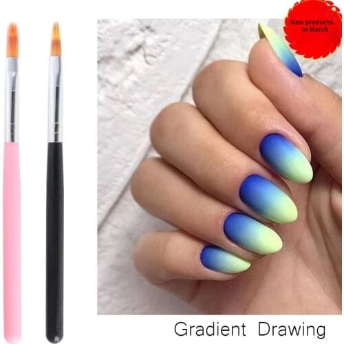1Piece Nail Art Black Handle Pattern Painting Brush Acrylic UV Gel Extension Builder Coating Drawing Pen DIY Manicure Tool