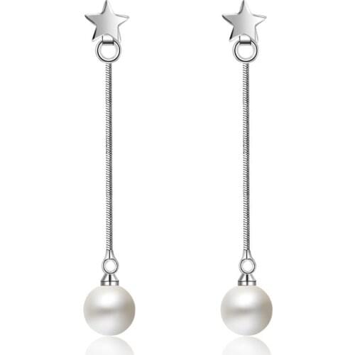 100% 925 sterling silver hot sell pearl Shambhala crystal ladies`tassels stud earrings jewelry Anti allergy cheap gift