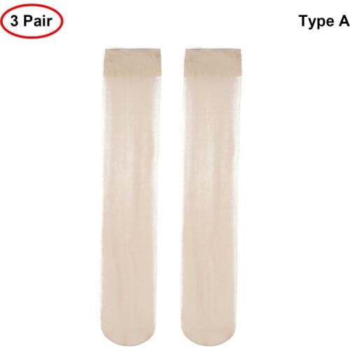 3 Pairs Ultra-thin Sheer Sexy Stockings Business Dress Stockings Male Formal Socks Mens Daily Wearing Soft Short Knee High Socks