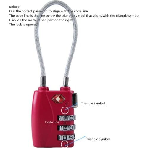 3 Digit Password Lock Steel Wire Security Lock Suitcase Luggage Travel Backpack Bags Keyed Padlock Code Combination Anti-Theft
