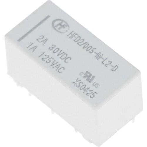 5V Coil Bistable Latching Relay Dpdt 2A 30VDC 1A 125VAC HFD2-005-M-L2-D Realy