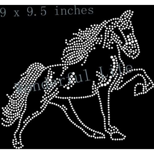 Free shipping Horse #2 Rhinestone Iron on T Shirt Design Rhinestone Iron on Transfer