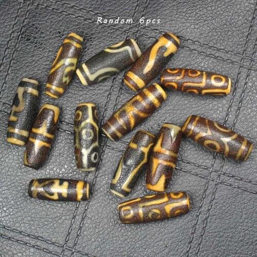 Random 6pcs , 30mm, Ancient Tibet Dzi agates Loose Beads , For DIY Jewelry Making, pendant,necklace