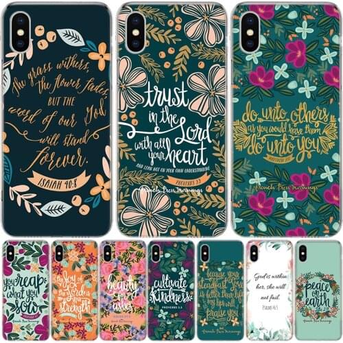 Bible Quotes Phone Case For Iphone 11 12 Mini Pro XS Max XR X 8 7 6 6S Plus SE 2020 5 5S SE Cover Shell Coque