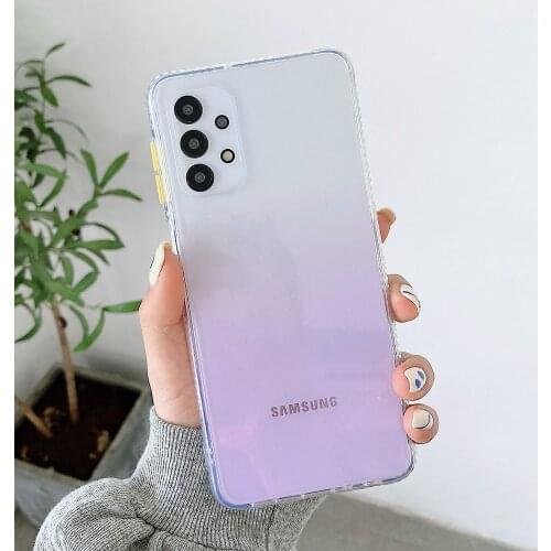 Gradient Clear Phone Case For Samsung S21 Plus S20 FE A52 A72 A32 A51 A71 A12 A21S A31 A02S A11 Note 20 Ultra Soft Back Cover