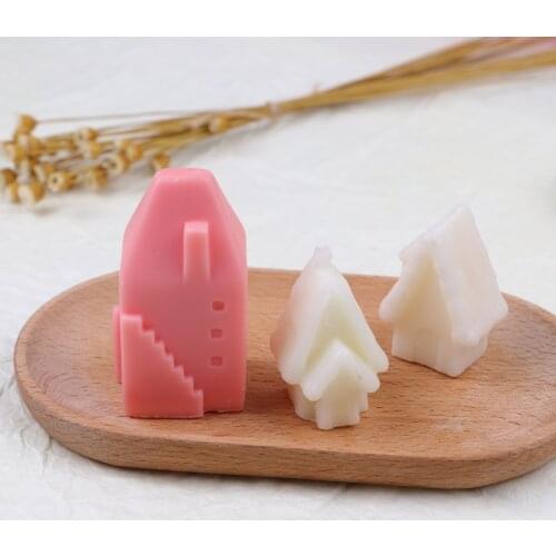 DIY Baking Mousse Cake Silicone Mold Simple House Candle Mold Soap Molds for Soap Making Candle Making Supplies Cake Decoration