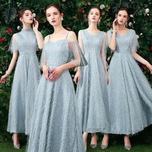 Elegant Chiffon Tassel Summer Party Junior Bridesmaid Women For Weddings Sister Prom Dresses 99086