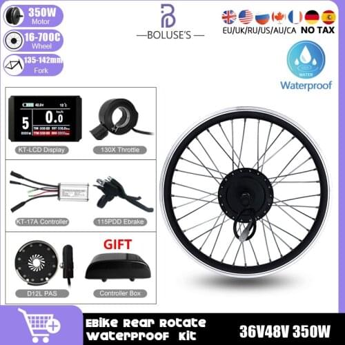 Electric Bicycle Conversion Kit 36V48V 350W Rear Rotate Wheel Hub Motor Ebike Waterproof Plug Conversion Kit With KT LCD Display