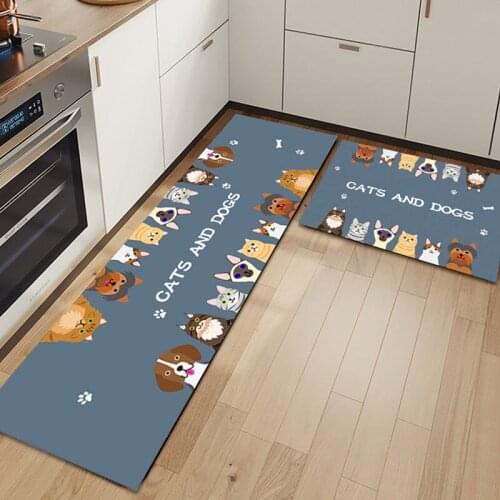 Fashion Kitchen Mats Floor Dirt-resistant Water Absorbing Oil Non-slip Long Doormat Household Entrance Area Rug Kit Carpet