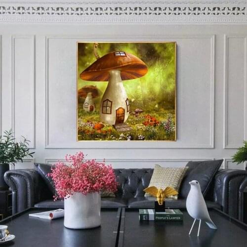 Kids Set Diamond Painting Cartoon Full Square/Round New Arrival Rhinestone Pictures Diy Diamond Embroidery Mushroom Photo X0108