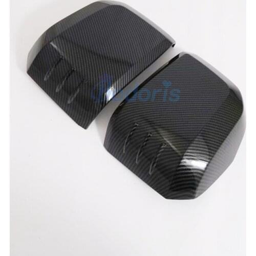 For Toyota Hiace 2019 Carbon Fiber Color Side Wing Mirror Cover Rear View Overlay Trim Chrome Car Styling Accessories