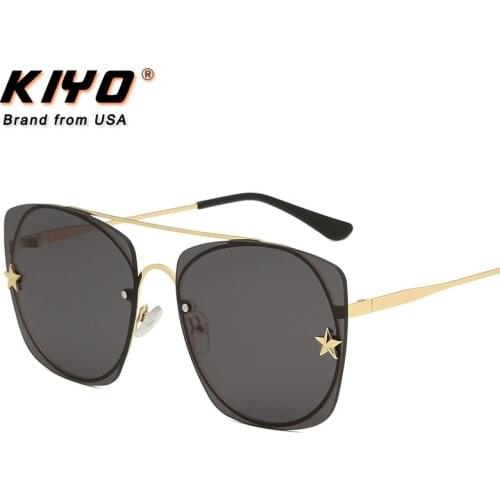 KIYO Brand 2020 New Women Square Sunglasses Metal Classic Sun Glasses High Quality UV400 Driving Eyewear 8957