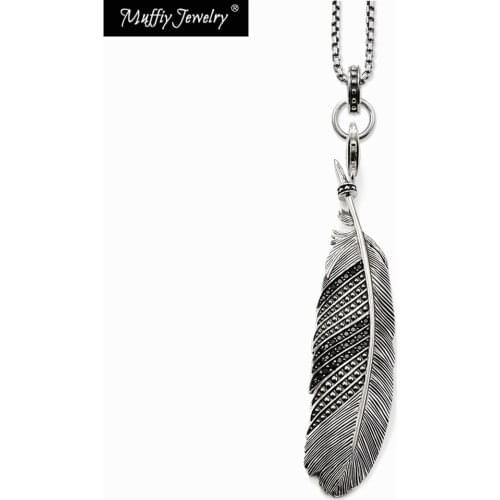 Black Feather Quill Necklace,Europe Style Rebel Fashion Good Jewelry For Women,2017 Gift In 925 Sterling Silver,Super Deals