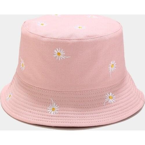 Cotton flower embroidery Bucket Hat Fisherman Hat outdoor travel hat Sun Cap Hats for Men and Women 256