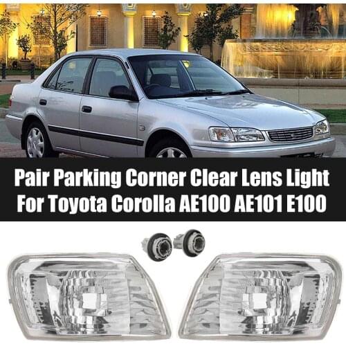 Pair Car Parking Corner Clear Lens Light DRL Signal Lamp For Toyota Corolla AE100 AE101 E100 1997 1998 1999 2000 20001 2002